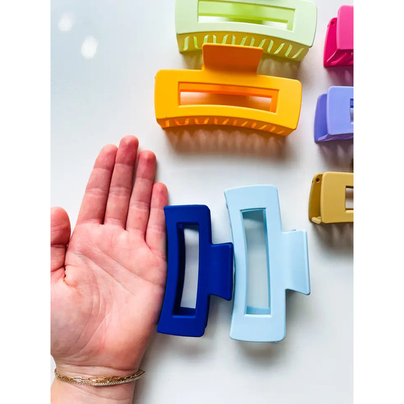 Large Rectangle Claw Clip Hair Accessory Purple - Picture 3 of 3